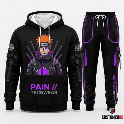 Pain (Nagato) Anime Tracksuit Set - Hoodie & Jogger Pants - 02. Cyber Techwear