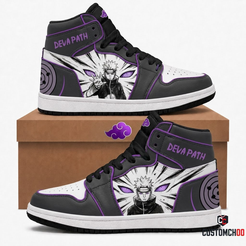 Pain (Nagato) Anime Canvas High Top Sneakers - 01. Sumie Shinratensei