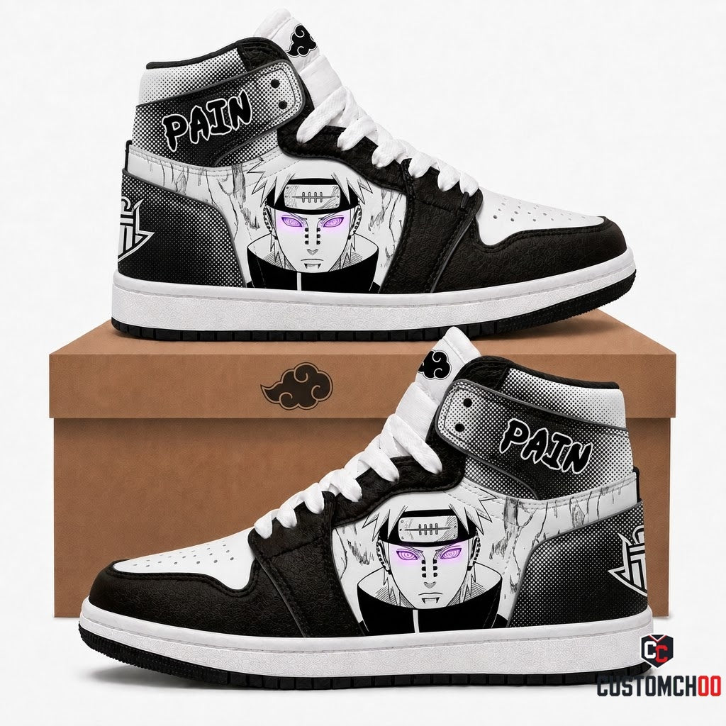 Pain (Nagato) Anime Canvas High Top Sneakers - 06. Manga Screentone