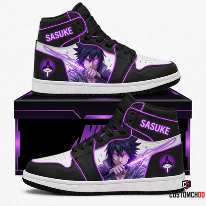 Sasuke Uchiha Anime Canvas High Top Sneakers - 02. Cyber Techwear