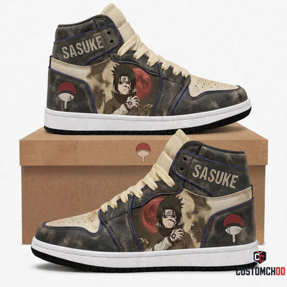 Sasuke Uchiha Anime Canvas High Top Sneakers - 04. Vintage 90s