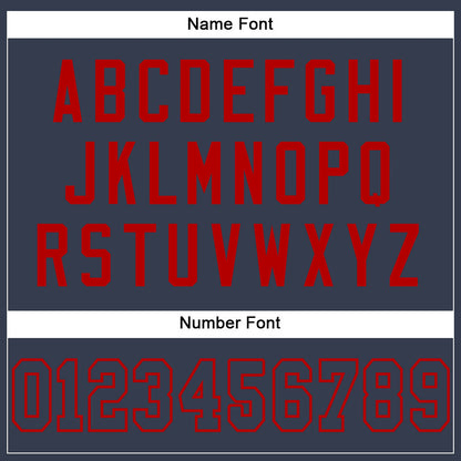 Custom Navy Navy-Red Mesh Authentic Football Jersey