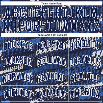 Custom Navy Navy-Royal Round Neck Sublimation Basketball Uniform Jersey