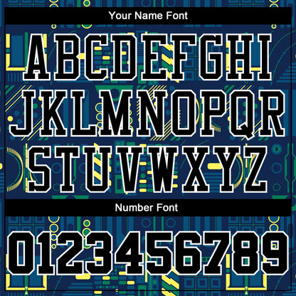Custom Navy Black-Gold Round Neck Sublimation Basketball Uniform Jersey