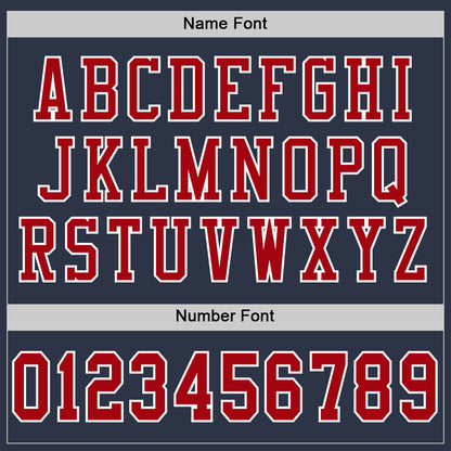 Custom Navy Red-White Mesh Authentic Football Jersey