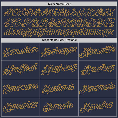 Custom Navy Navy-Old Gold Performance T-Shirt