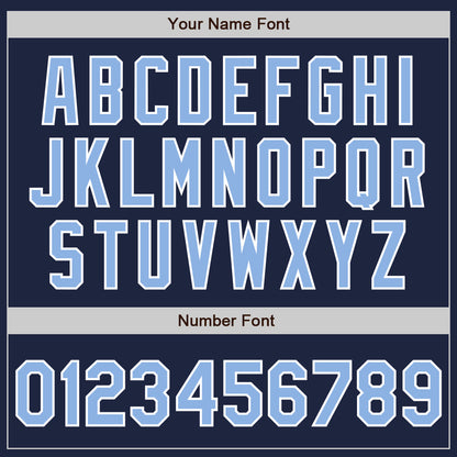 Custom Navy Light Blue-White Authentic Baseball Jersey