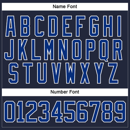 Custom Navy Royal-White Hockey Jersey