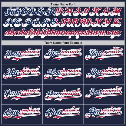 Custom Navy White Pinstripe USA Flag Authentic Baseball Jersey