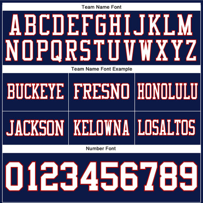 Custom Navy White-Red Authentic Football Jersey