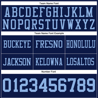 Custom Navy Light Blue Authentic Football Jersey