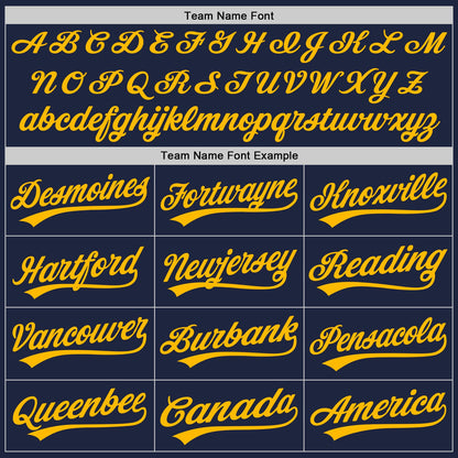 Custom Stitched Navy Gold Baseball Pullover Sweatshirt Hoodie