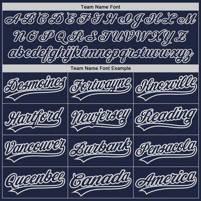 Custom Stitched Navy White-Gray Baseball Pullover Sweatshirt Hoodie