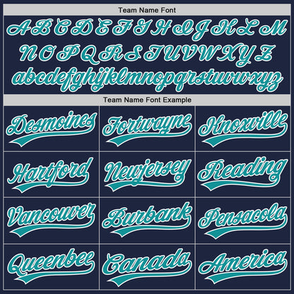 Custom Stitched Navy Teal-White Baseball Pullover Sweatshirt Hoodie