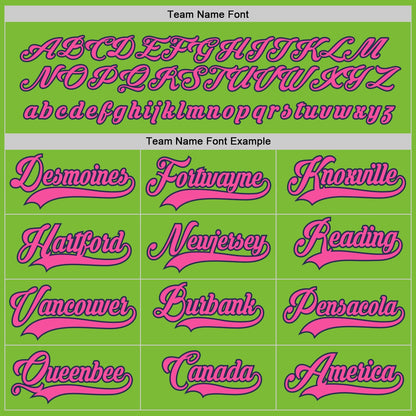 Custom Neon Green Pink-Navy Hockey Jersey