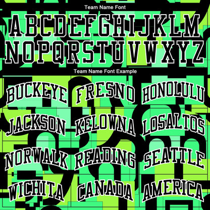 Custom Neon Green Black-White Music Festival Round Neck Sublimation Basketball Uniform Jersey