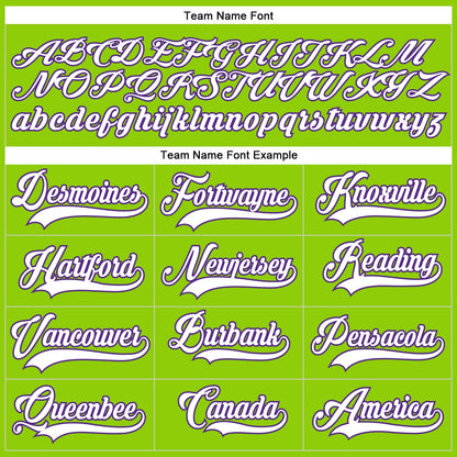 Custom Neon Green White-Purple Hockey Lace Neck Jersey