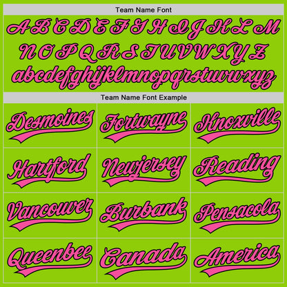 Custom Stitched Neon Green Pink-Black Baseball Pullover Sweatshirt Hoodie