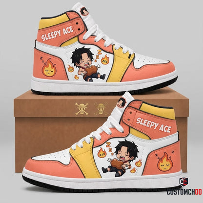 Portgas D. Ace Fire Fist Anime Canvas High Top Sneakers - 08. Chibi Pop