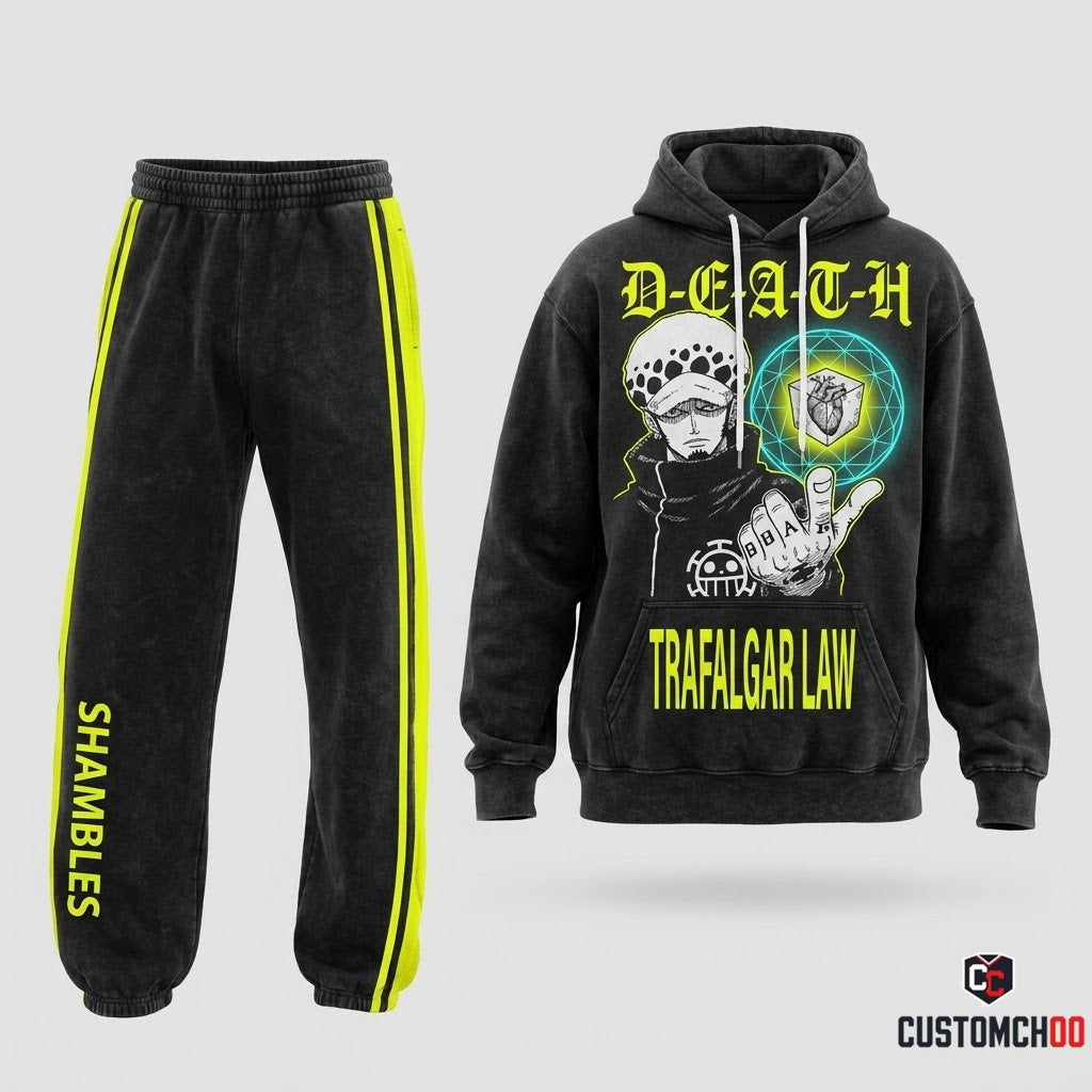 Trafalgar D. Water Law Anime Tracksuit Set - Hoodie & Jogger Pants - 02. Dark Hypebeast