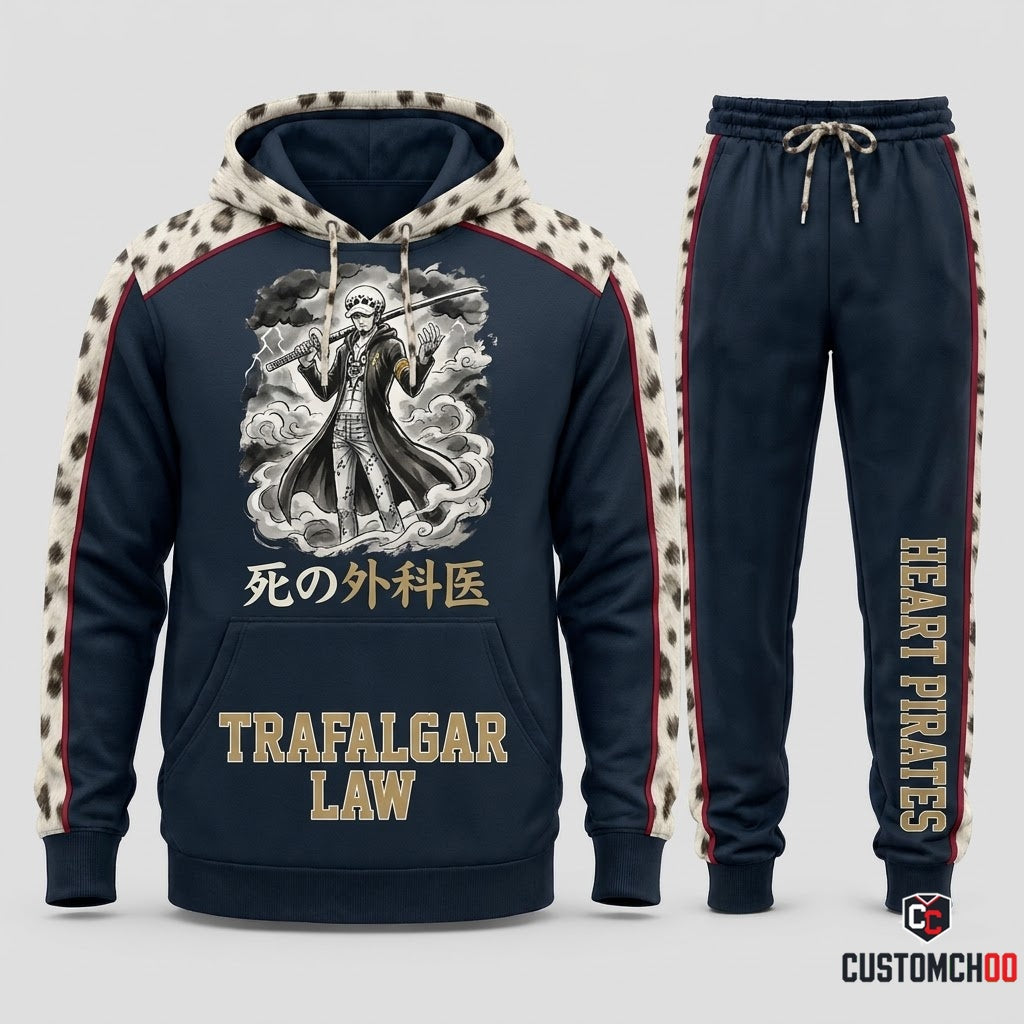 Trafalgar D. Water Law Anime Tracksuit Set - Hoodie & Jogger Pants - 03. Wano Ukiyoe