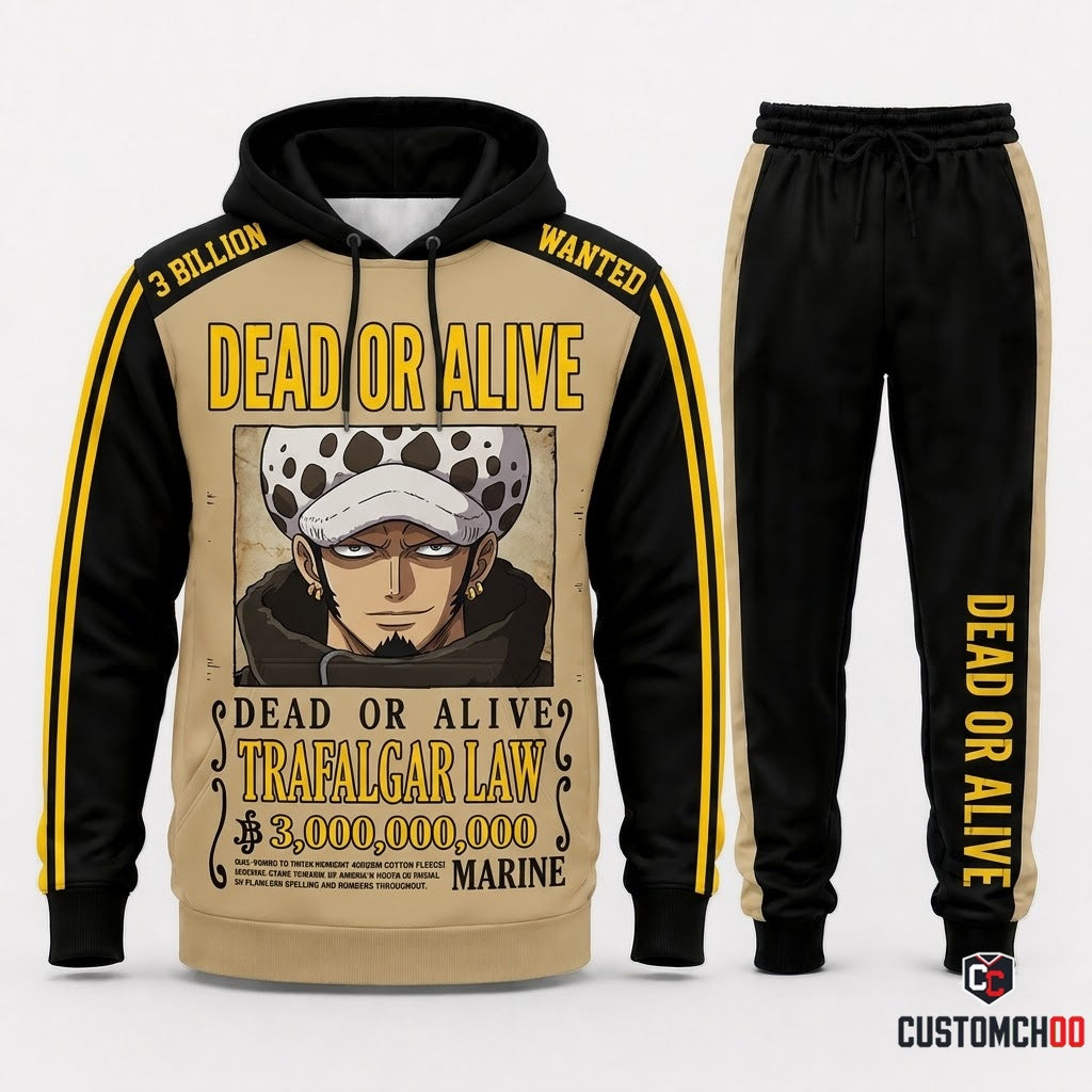 Trafalgar D. Water Law Anime Tracksuit Set - Hoodie & Jogger Pants - 04. Bounty
