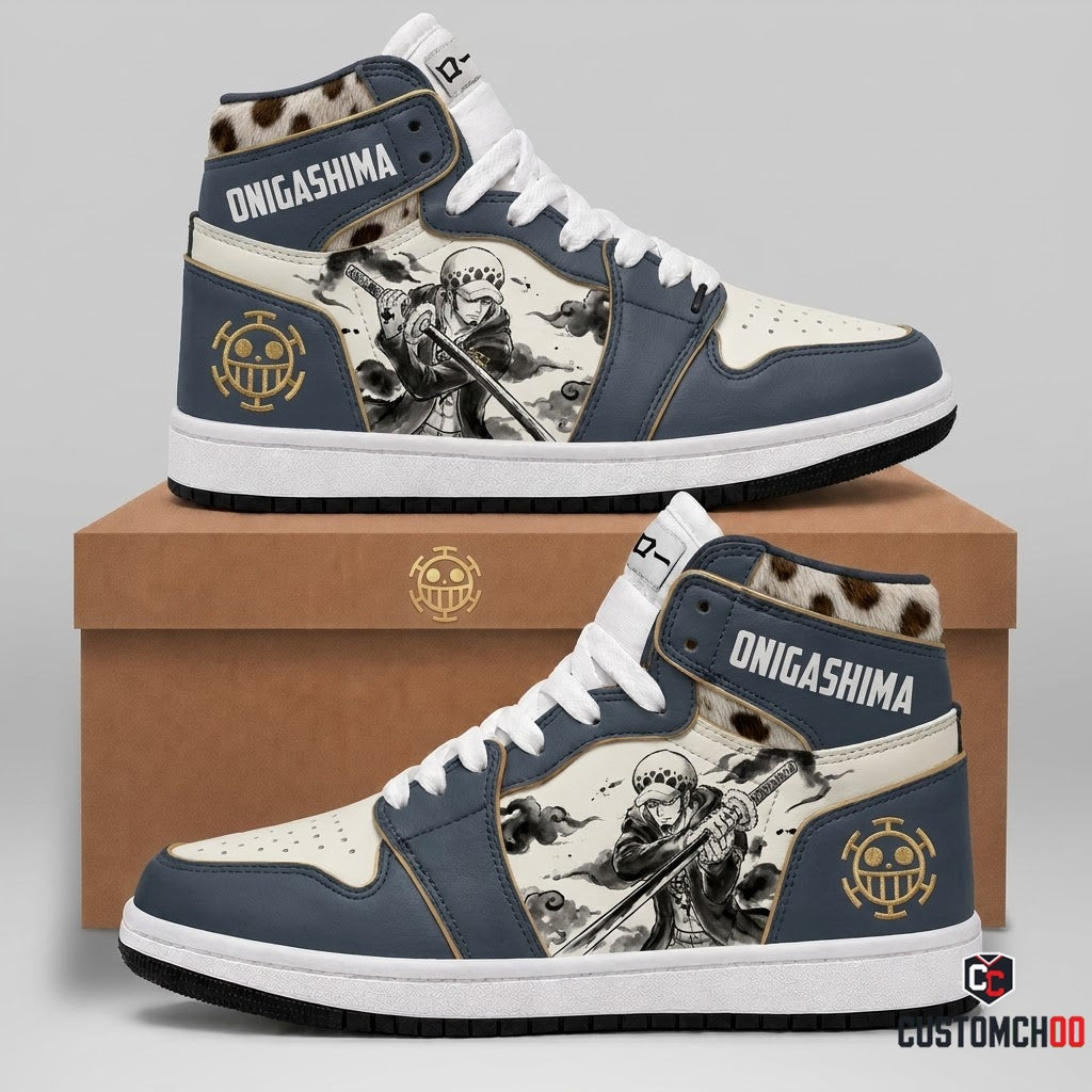 Trafalgar D. Water Law Anime Canvas High Top Sneakers - 03. Wano Ukiyoe