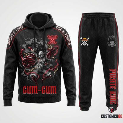 Monkey D. Luffy Gear 5 Anime Tracksuit Set - Hoodie & Jogger Pants - 02. Dark Hypebeast