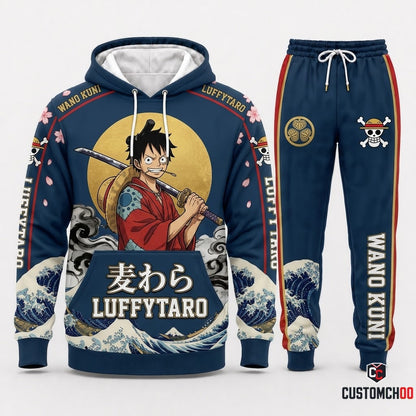 Monkey D. Luffy Gear 5 Anime Tracksuit Set - Hoodie & Jogger Pants - 03. Wano Ukiyoe