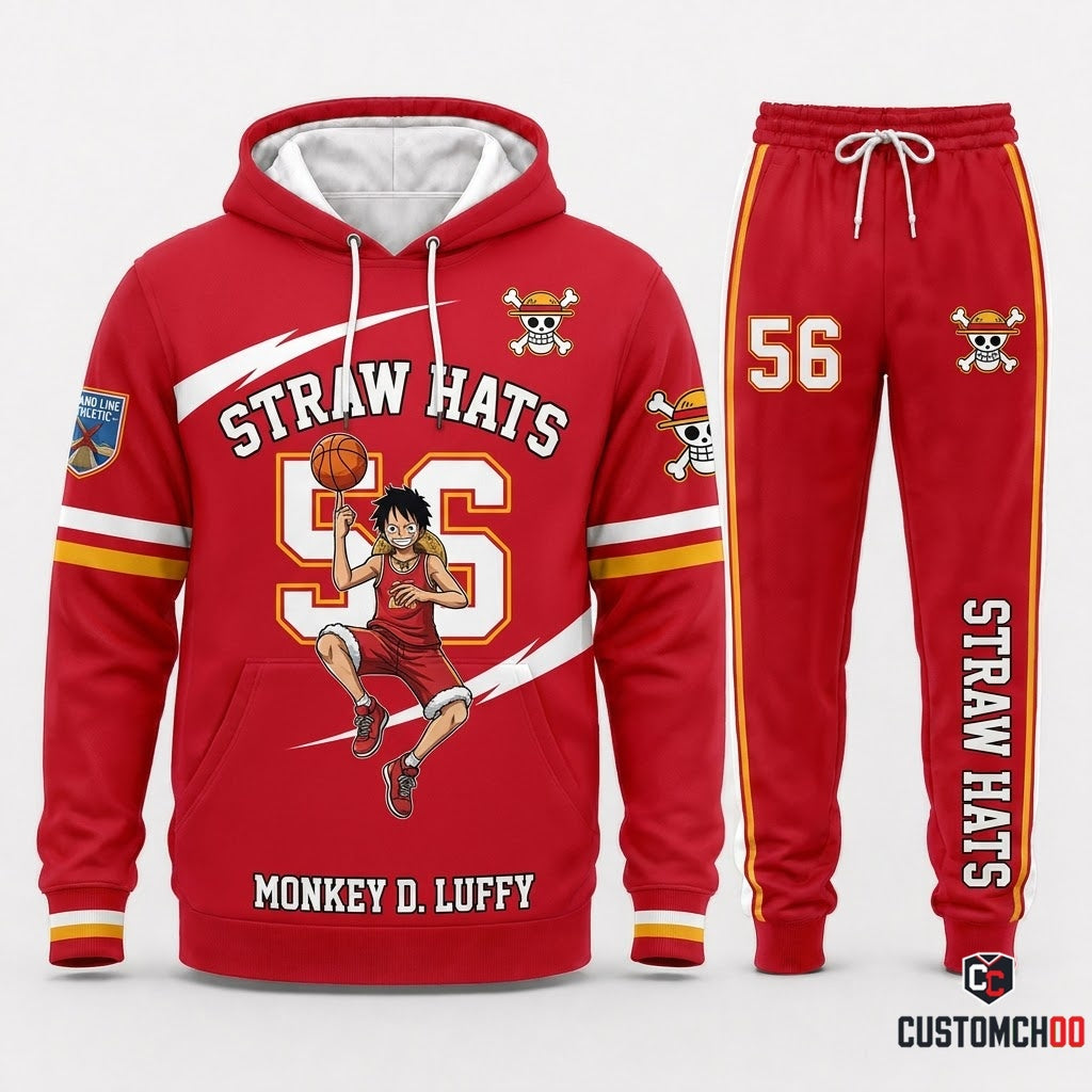 Monkey D. Luffy Gear 5 Anime Tracksuit Set - Hoodie & Jogger Pants - 05. Athletic Varsity