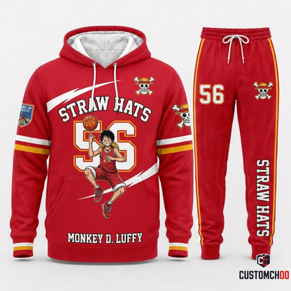 Monkey D. Luffy Gear 5 Anime Tracksuit Set - Hoodie & Jogger Pants - 05. Athletic Varsity