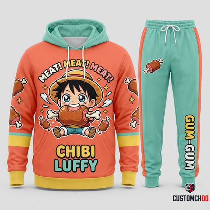 Monkey D. Luffy Gear 5 Anime Tracksuit Set - Hoodie & Jogger Pants - 08. Chibi Pop