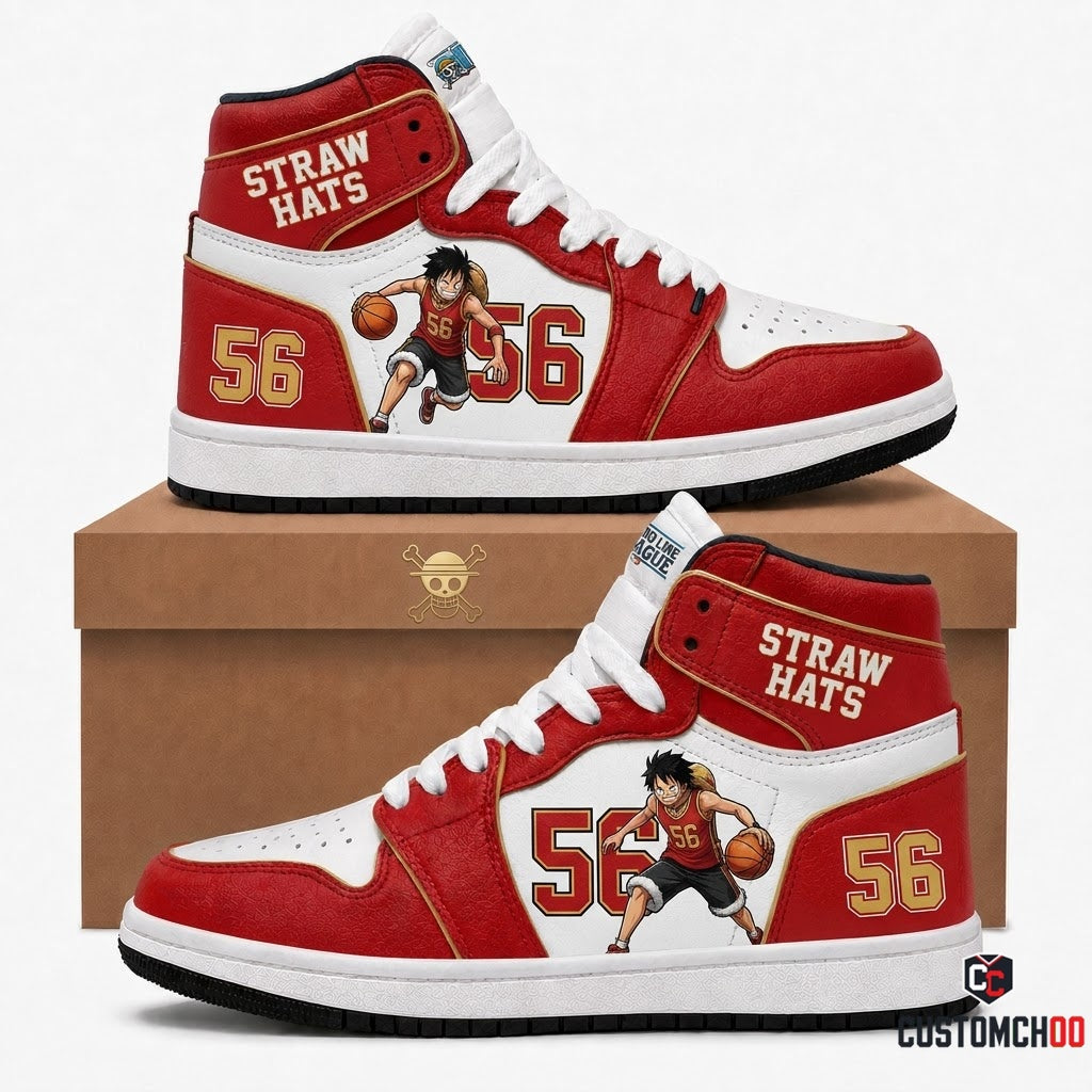 Monkey D. Luffy Gear 5 Anime Canvas High Top Sneakers - 05. Athletic Varsity