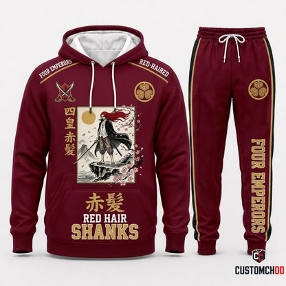 Red-Haired Shanks Emperor Anime Tracksuit Set - Hoodie & Jogger Pants - 03. Wano Ukiyoe