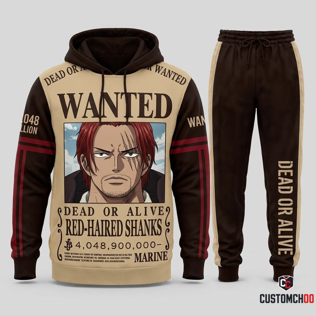 Red-Haired Shanks Emperor Anime Tracksuit Set - Hoodie & Jogger Pants - 04. Bounty