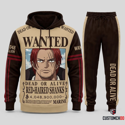 Red-Haired Shanks Emperor Anime Tracksuit Set - Hoodie & Jogger Pants - 04. Bounty