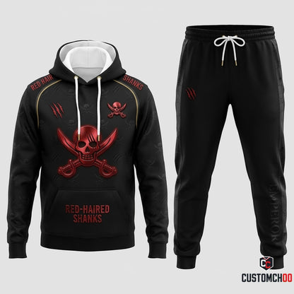 Red-Haired Shanks Emperor Anime Tracksuit Set - Hoodie & Jogger Pants - 06. Monogram Stealth