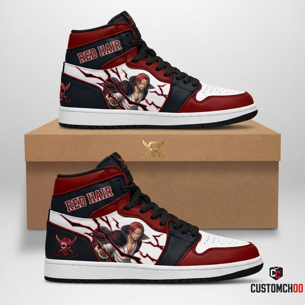 Red-Haired Shanks Emperor Anime Canvas High Top Sneakers - 01. Awakening