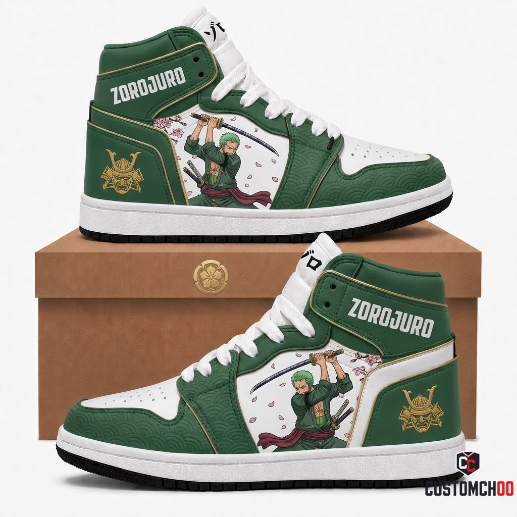 Roronoa Zoro King of Hell Anime Canvas High Top Sneakers - 03. Wano Ukiyoe