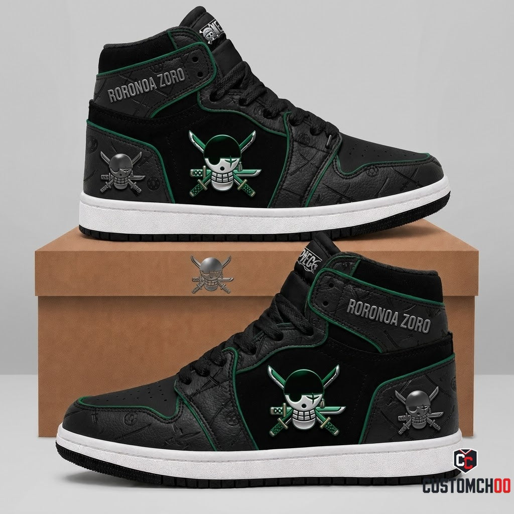 Roronoa Zoro King of Hell Anime Canvas High Top Sneakers - 06. Monogram Stealth