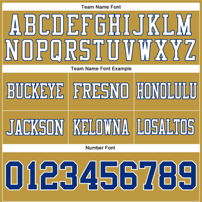 Custom Old Gold Royal-White Authentic Football Jersey
