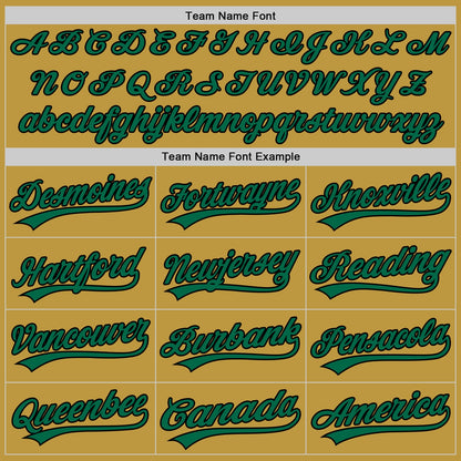Custom Stitched Old Gold Kelly Green-Black Baseball Pullover Sweatshirt Hoodie