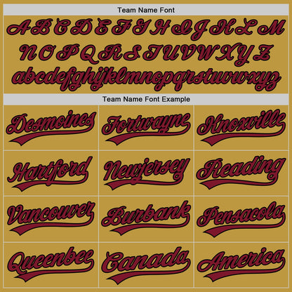 Custom Stitched Old Gold Crimson-Black Baseball Pullover Sweatshirt Hoodie