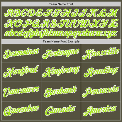 Custom Olive Neon Green-White Performance Salute To Service T-Shirt