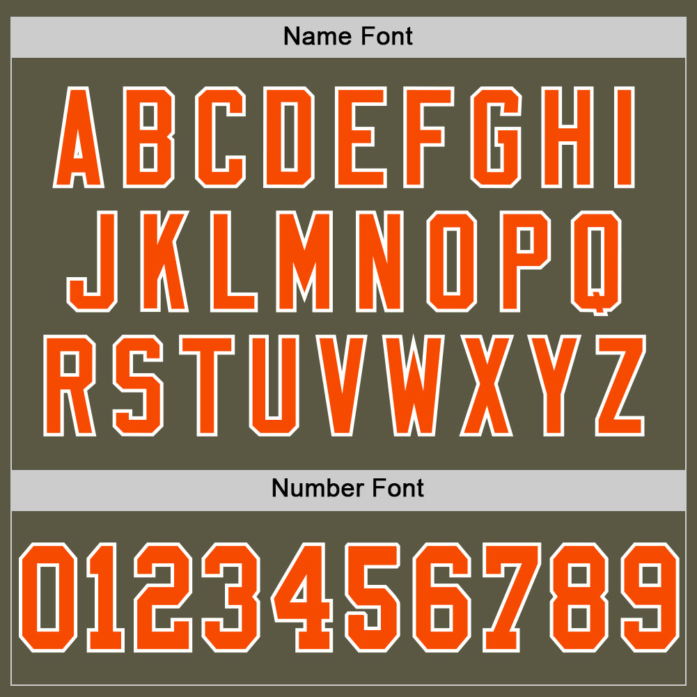 Custom Olive Orange-White Mesh Authentic Throwback Salute To Service Football Jersey