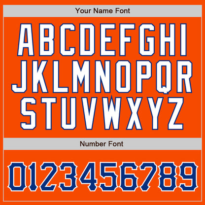 Custom Orange White Pinstripe Royal-White Authentic Baseball Jersey