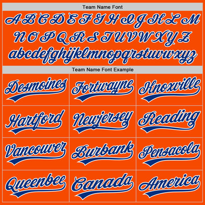 Custom Stitched Orange Royal-White Baseball Pullover Sweatshirt Hoodie
