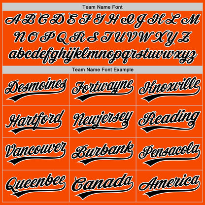 Custom Stitched Orange Black-White Baseball Pullover Sweatshirt Hoodie