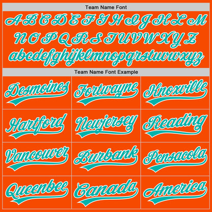 Custom Stitched Orange Aqua-White Baseball Pullover Sweatshirt Hoodie