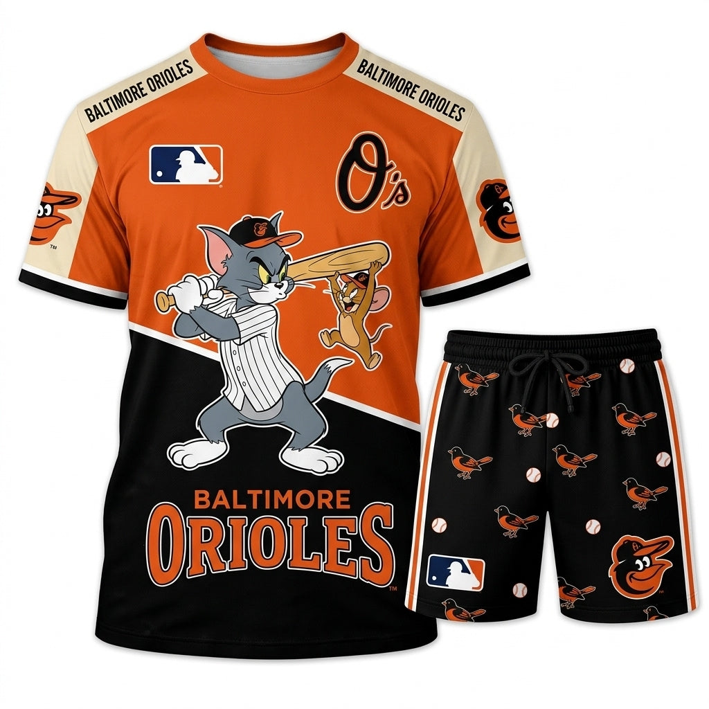 All USA Baseball Teams Inspired Fan Set, Graphic T-Shirt And Shorts Combo Outfit